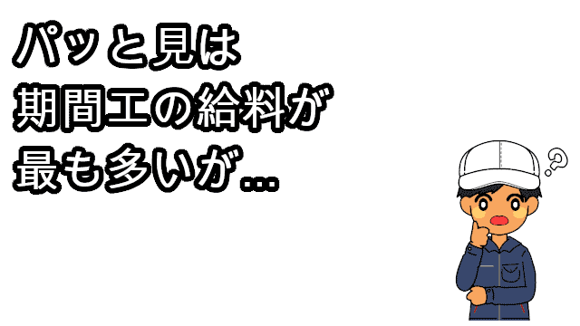 期間工の給料が多いが