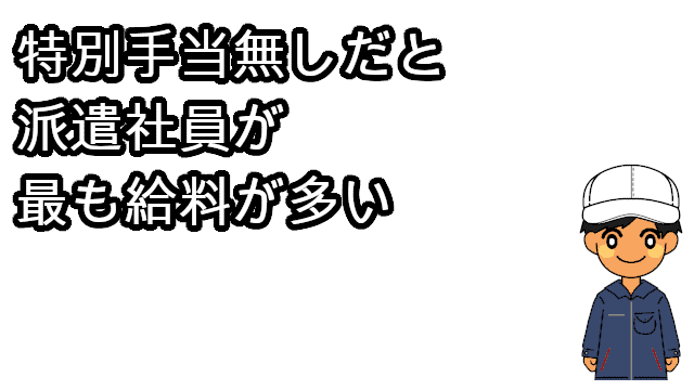 特別手当無しだと派遣