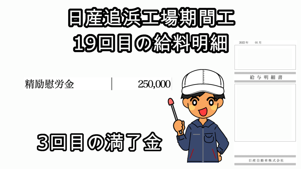 日産追浜期間工19回目の給料明細